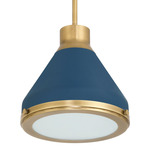 Doyle Pendant - Natural Brass / Matte Blue