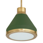 Doyle Pendant - Natural Brass / Matte Green
