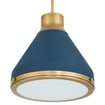 Doyle Pendant - Natural Brass / Matte Blue