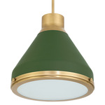 Doyle Pendant - Natural Brass / Matte Green