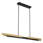 Grazia Linear Chandelier - Brushed Gold / Matte Black / White