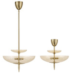 Fiorello Dual Mount Pendant - Brushed Gold / Smoked Amber