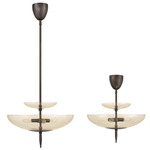 Fiorello Dual Mount Pendant - Forged Bronze / Smoked Amber