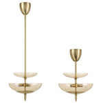 Fiorello Dual Mount Pendant - Brushed Gold / Smoked Amber