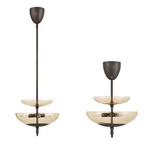 Fiorello Dual Mount Pendant - Forged Bronze / Smoked Amber