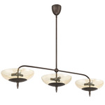 Fiorello Linear Chandelier - Forged Bronze / Smoked Amber