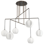 Bryony Multi-Light Chandelier - Forged Bronze / White