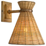 Kon Tiki Wall Sconce - Vintage Brass / Raffia