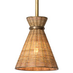 Kon Tiki Pendant - Vintage Brass / Rattan