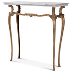 Fabiola Console Table - Vintage Brass / White