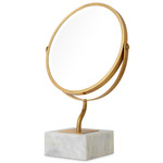 Jovanni Table Mirror - Vintage Brass / White