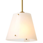 Trianon Pendant - Antique Brass / White Glass