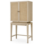 Borchard Bar Cabinet - Washed Oak / Rattan