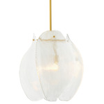 Hibis Chandelier - Antique Brass / Clear
