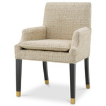 Clayton Dining Chair - Black / Brass / Winslow Chenille Beige