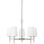 Driscoll Chandelier - Brushed Nickel / Opal Etched