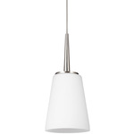 Driscoll Pendant - Brushed Nickel / Opal Etched