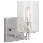 Parker Wall Sconce - Brushed Steel / Clear Crackle