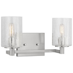 Parker Bathroom Vanity Light - Brushed Steel / Clear Crackle