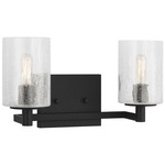 Parker Bathroom Vanity Light - Midnight Black / Clear Crackle