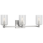 Parker Bathroom Vanity Light - Brushed Steel / Clear Crackle