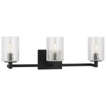 Parker Bathroom Vanity Light - Midnight Black / Clear Crackle