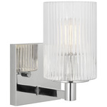 Lando Wall Sconce - Chrome / Clear Fluted