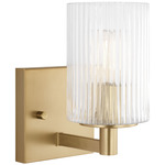Lando Wall Sconce - Satin Bronze / Clear Fluted