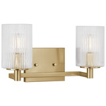 Lando Bathroom Vanity Light - Satin Bronze / Clear Fluted