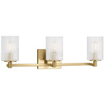 Lando Bathroom Vanity Light - Satin Bronze / Clear Fluted