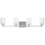 Lando Bathroom Vanity Light - Brushed Steel / Clear Fluted