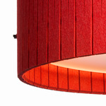 Kerflights Drum Felt Pendant - Black / Scarlet Felt