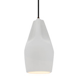 Radiance Crease Tall Pendant w/ Black Cord - Dark Bronze / Bisque