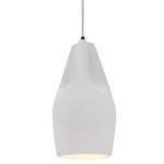 Radiance Crease Tall Pendant w/ White Cord - Dark Bronze / Bisque