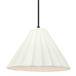 Radiance Fluted Pendant - Matte Black / Bisque