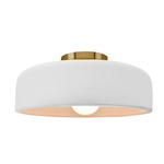 Radiance Spire Semi Flush Ceiling Light - Brushed Brass / Bisque