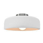 Radiance Spire Semi Flush Ceiling Light - Brushed Nickel / Bisque