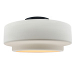 Radiance Tier Semi Flush Ceiling Light - Matte Black / Bisque