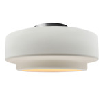 Radiance Tier Semi Flush Ceiling Light - Brushed Nickel / Bisque
