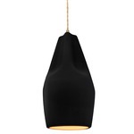 Radiance Crease Pendant w/ Beige Cord - Antique Brass / Carbon / Champagne Gold