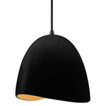 Radiance Brisa Pendant w/ Black Cord - Matte Black / Carbon / Champagne Gold
