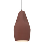 Radiance Crease Tall Pendant w/ White Cord - Dark Bronze / Canyon Clay