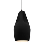 Radiance Crease Tall Pendant w/ White Cord - Dark Bronze / Carbon