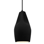 Radiance Crease Tall Pendant w/ Black Cord - Matte Black / Carbon