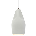Radiance Crease Tall Pendant w/ White Cord - Dark Bronze / Matte White