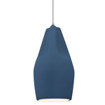 Radiance Crease Tall Pendant w/ White Cord - Brushed Nickel / Midnight Sky