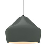 Radiance Crease Pendant - Matte Black / Pewter Green
