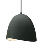 Radiance Brisa Pendant w/ Black Cord - Matte Black / Pewter Green