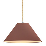 Radiance Avola Pendant w/ Beige Cord - Brushed Nickel / Canyon Clay