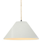 Radiance Avola Pendant w/ Beige Cord - Matte Black / Matte White
